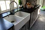 Double belfast sink with stainless steel tap and pan wash